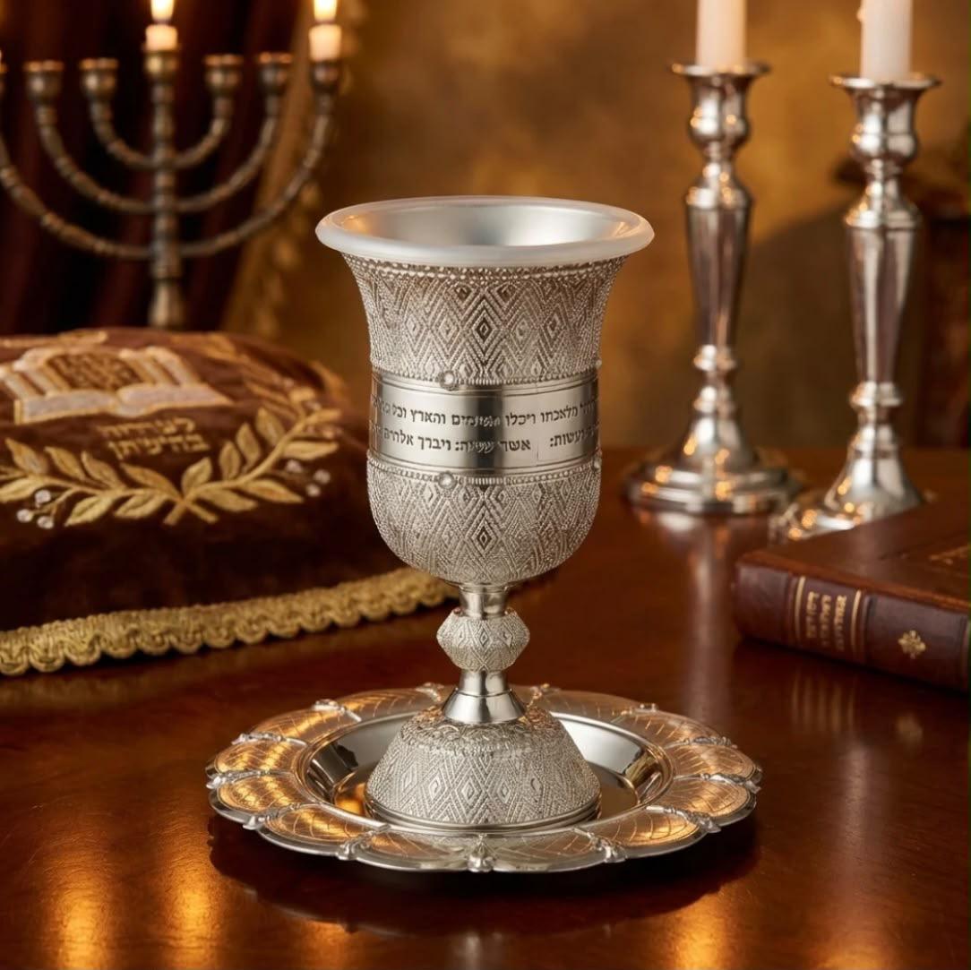 גביע קידוש מהודר פיליגרן כסף עם תחתית, תכשיט כסף מבית אור אבנר