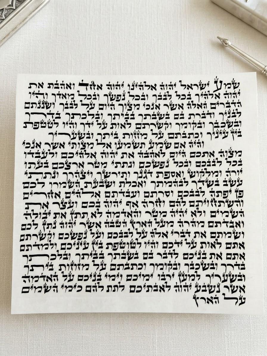 קלף מזוזה כשרה, תכשיט כסף מבית אור אבנר